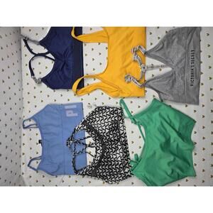 Victorias Secret Pink Lot of 6 SMALL SPORTS BRAS Bralettes Bra Tops Tanks